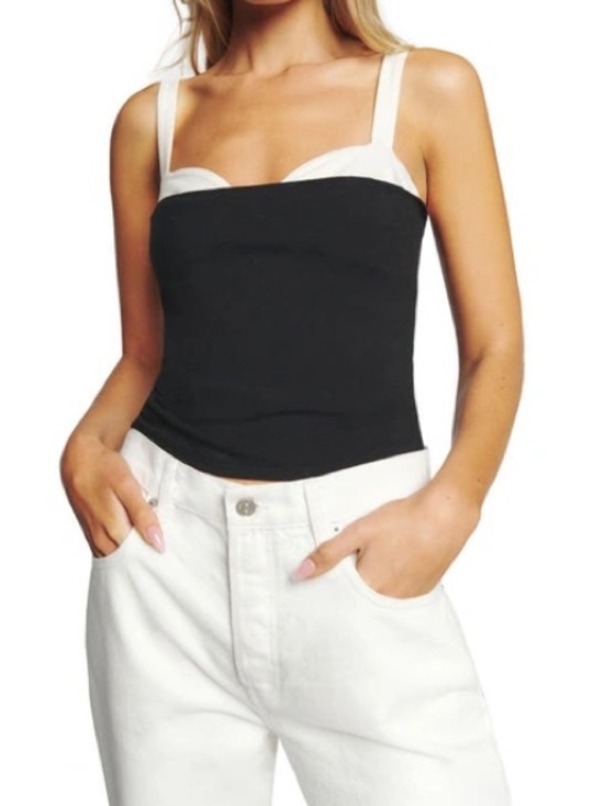 Reformation Tops - Reformation Harlan Knit Top Black Ivory XS